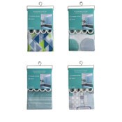 Wholesale - 70" X 72" SHOWER CURTAIN WITH 12 PLASTIC HOOKS, UPC: 810002207198